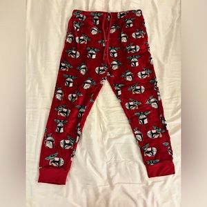 Star Wars Disney Mandalorian Grogu Large pajama pants fuzzy material euc
